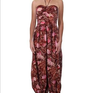 Free People halter floral jumpsuit